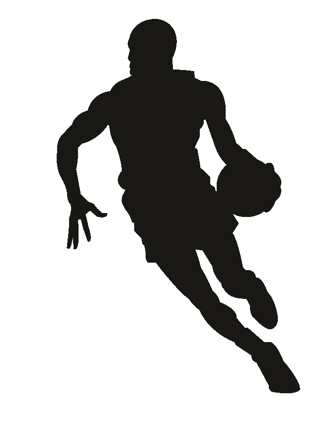 Basketball player mid-stride